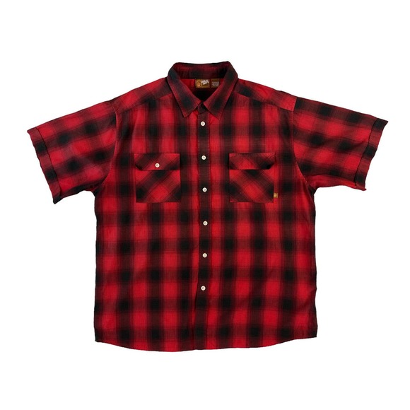 Ugly Shirt Men Red Plaid Short Sleeve Button Up‎ Shirt Size XXL - Picture 1 of 6